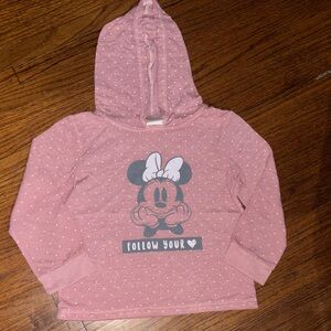 Kids Minnie Mouse girls hoodie long sleeve shirt/dust rose color